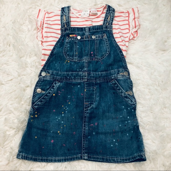 Polo Ralph Lauren Denim Paint Overall Jumper Dress - Picture 5 of 6